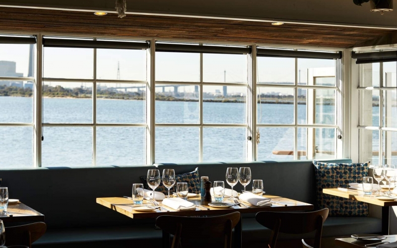 You'll find nice restaurants including the Pier Farm Williamstown. Credit Image: https://concreteplayground.com/melbourne/restaurants/pier-farm