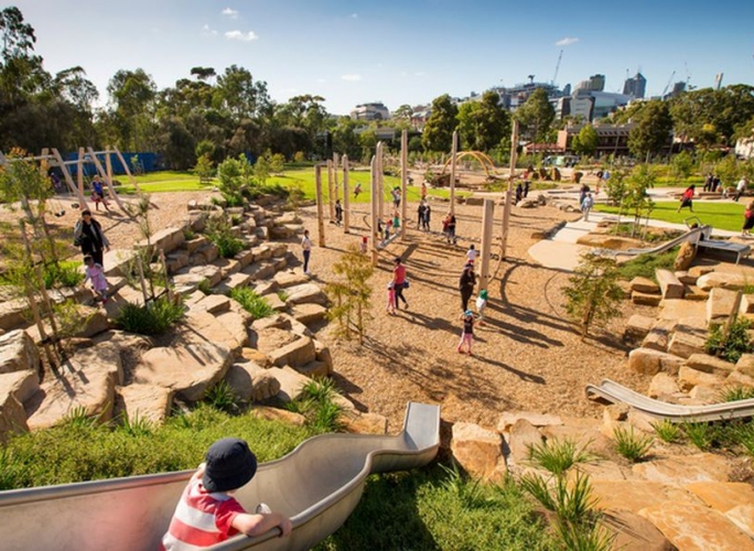 Royal Park Nature Play Playground. Credit Image: https://landscapeaustralia.com/