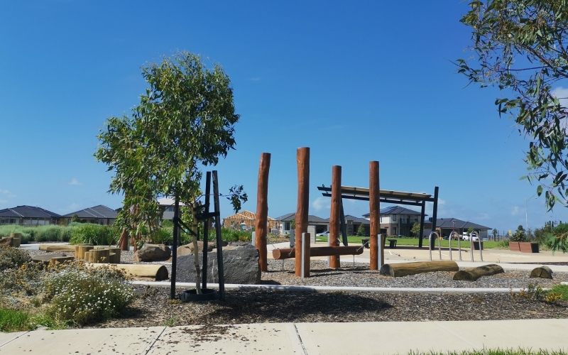 There are some new outdoor playgrounds for kids.