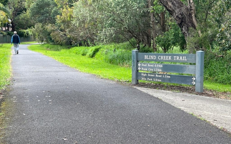 Blind Creek Trail has paths for cycling, basketball court and playgrounds.