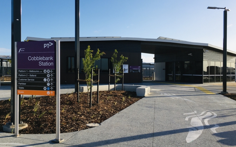 Cobblebank Train Station. Credit image: https://odmelec.com.au/cobblebank-station/