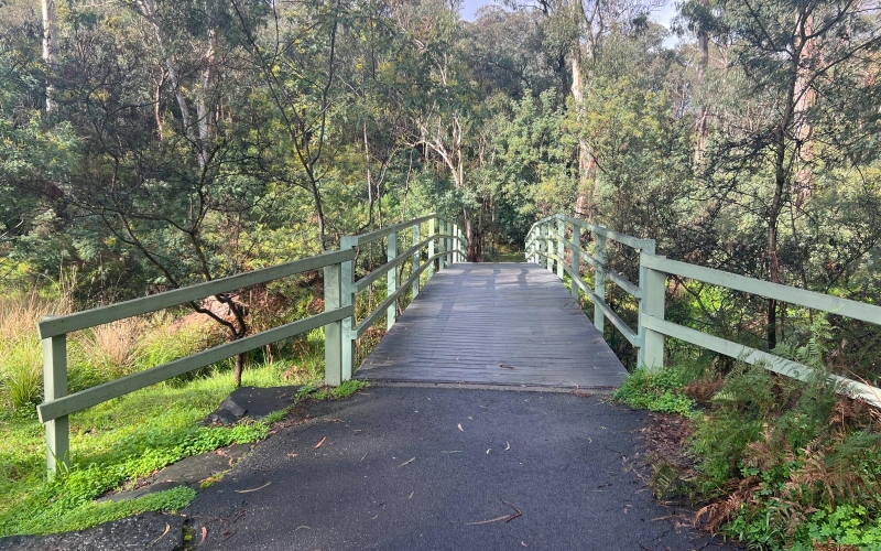 Bucks Walking Trail crossing over the Mullum Mullum Creek