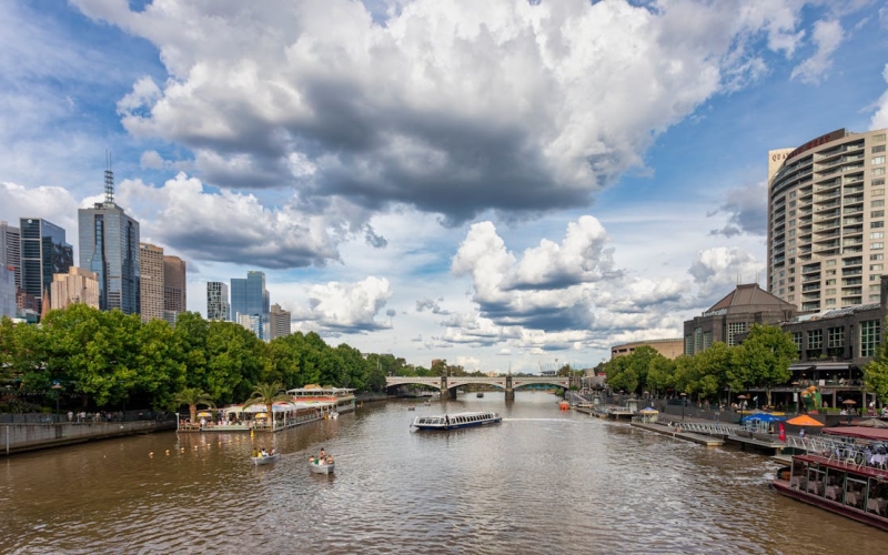 The Yarra River Precinct runs directly through the city.